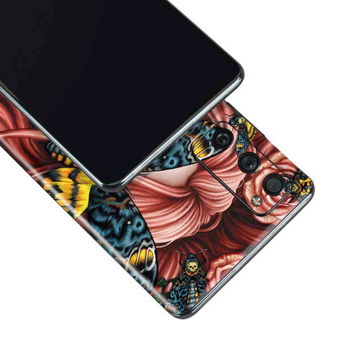 Gothic Woman and Death Moth Butterflies by Sarah Richter Galaxy S20 Fan Edition Skin